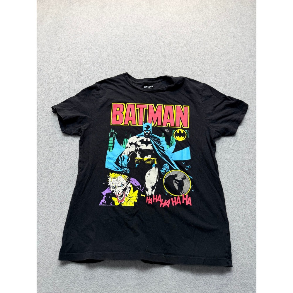 Old Navy Batman Joker Graphic T-Shirt Black Mens Small DC Comics Short Sleeve